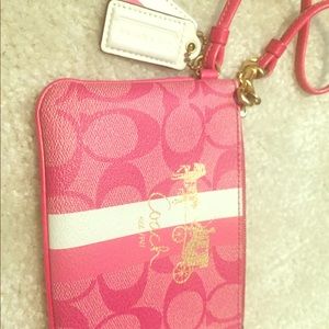 Coach leather wristlet